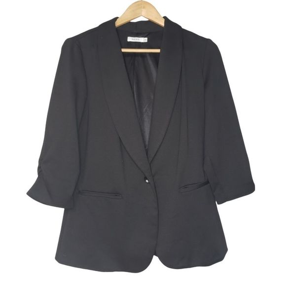 𝅺RICKI'S Black Ladies Blazer 3/4 sleeves Medium - Picture 1 of 4